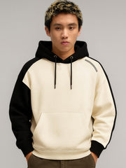 PU Patch Cream Sweatshirt
