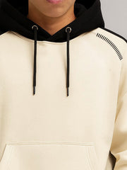 PU Patch Cream Sweatshirt