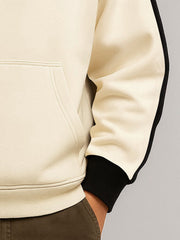 PU Patch Cream Sweatshirt