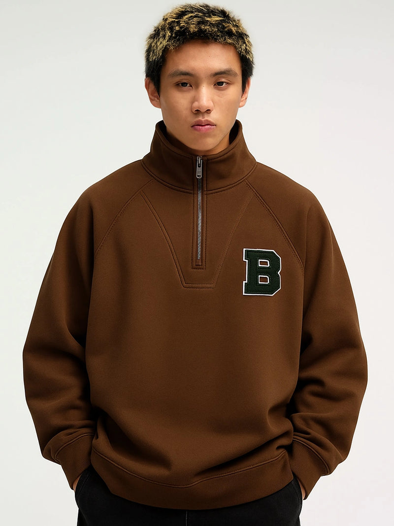 V Panel Brown Sweatshirt