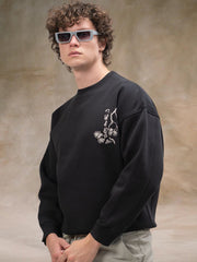 Embroidery Black Sweatshirt