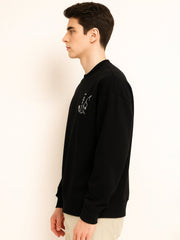 Embroidery Black Sweatshirt