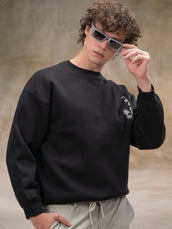 Embroidery Black Sweatshirt