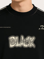 Black Printed Black Sweatshirt
