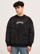 New Port Black Spray Sweatshirt