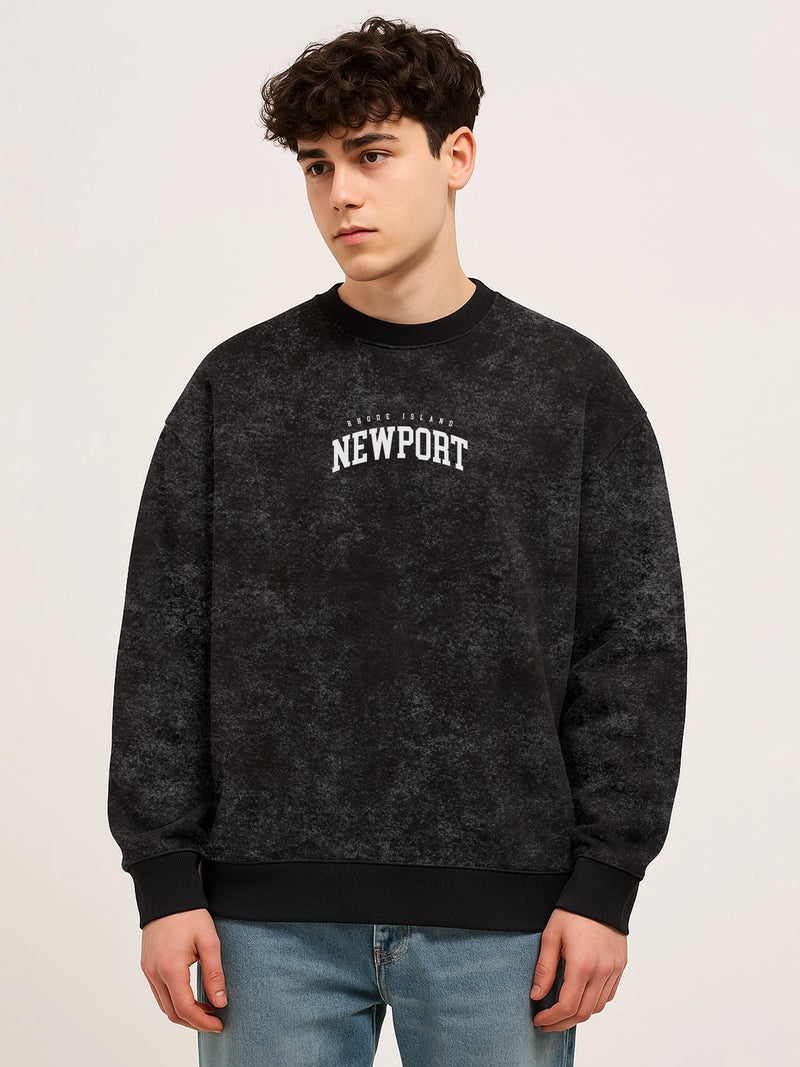 New Port Black Spray Sweatshirt