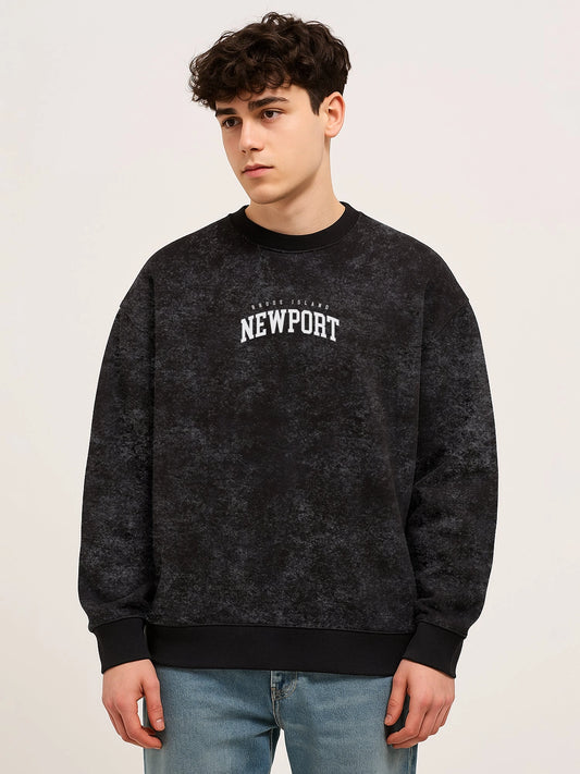 New Port Black Spray Sweatshirt