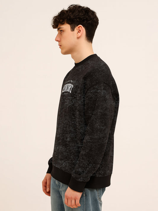 New Port Black Spray Sweatshirt