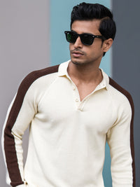 Power Play Cream Full Sleeve Polo T-Shirt