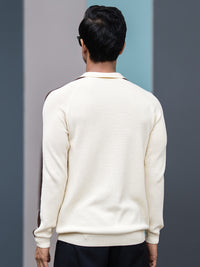 Power Play Cream Full Sleeve Polo T-Shirt