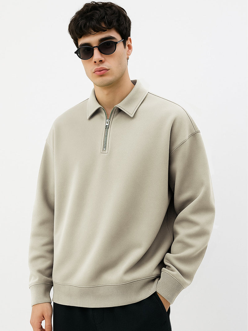 Biscuit full sleeve cozy cut zipper sweatshirt for men