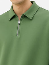 Hunter green full sleeve cozy cut zipper sweatshirt for men - view 3