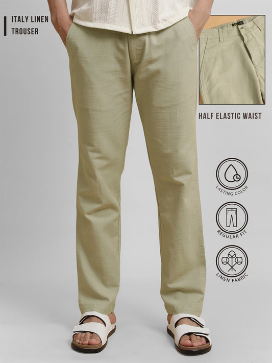 Italy Linen Beige Trouser