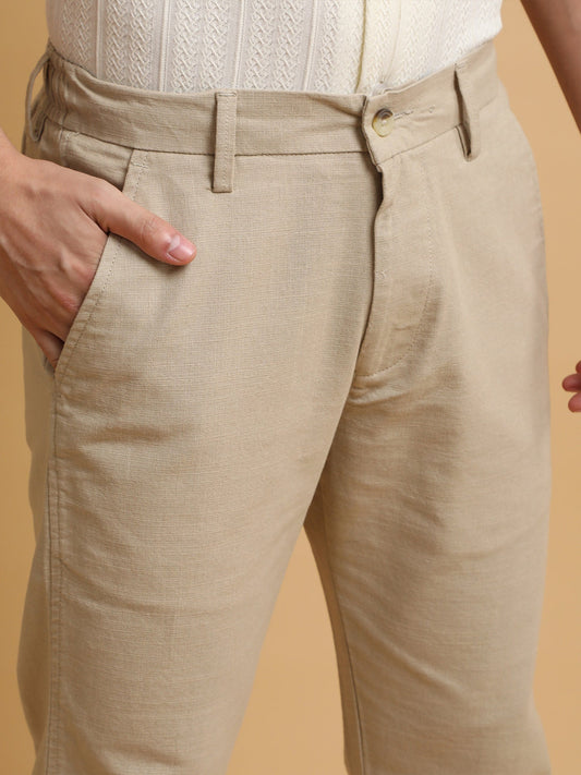 Italy Linen Beige Trouser