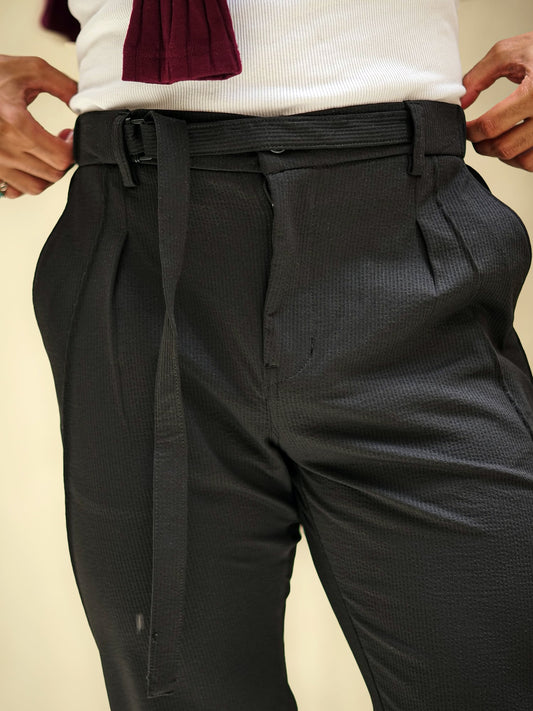 Amazon Stripe Black Trouser