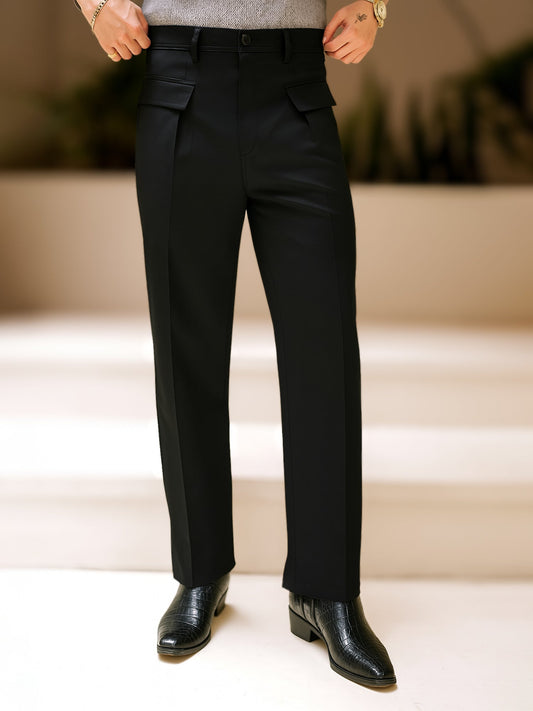 Ashton Button Black Trouser