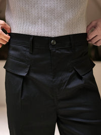 Ashton Button Black Trouser