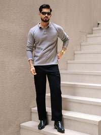 Ashton Button Black Trouser