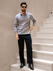 Ashton Button Black Trouser