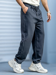 Korean Dark Grey Belted Trouser