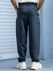 Korean Dark Grey Belted Trouser
