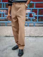 Ashton Belt Dark Beige Trouser