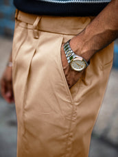 Ashton Belt Dark Beige Trouser