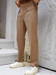 Ashton Button Dark Beige Trouser