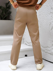 Ashton Button Dark Beige Trouser