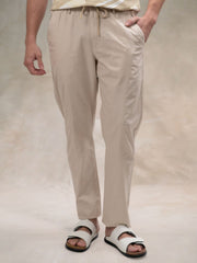 Cut & Sew Light Beige Trouser