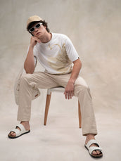 Cut & Sew Light Beige Trouser