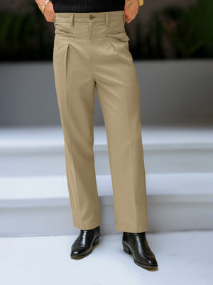 Ashton Button Light Beige Trouser