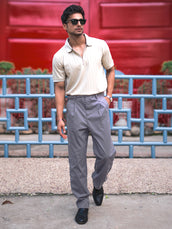 Ashton Belt Light Grey Trouser