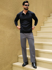 Ashton Button Light Grey Trouser