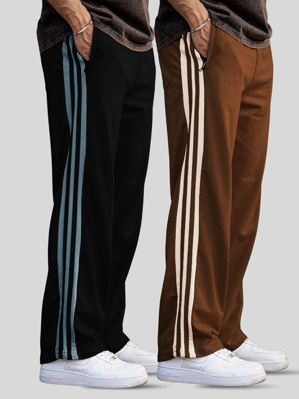 Black baggy & brown pants for men