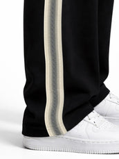 Dark Weave Stripe Black Baggy Fit Pant