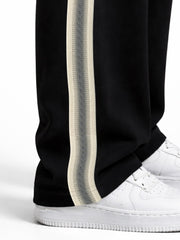 Dark Weave Stripe Black Baggy Fit Pant