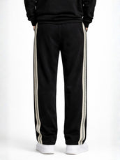 Dark Weave Stripe Black Baggy Fit Pant