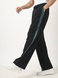 Vibs Stripe Black Baggy Fit Trackpant