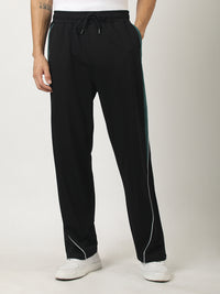 Vibs Stripe Black Baggy Fit Trackpant