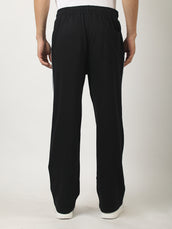 Vibe Stripe Black Baggy Fit Trackpant