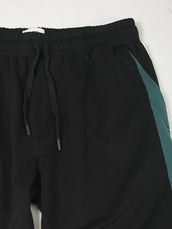 Vibe Stripe Black Baggy Fit Trackpant