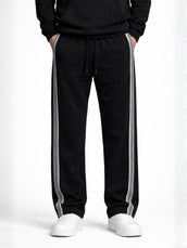 Shadow Stripe Black Baggy Fit Pant