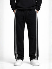 Shadow Stripe Black Baggy Fit Pant