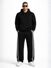 Shadow Stripe Black Baggy Fit Pant