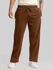 Canvas Baggy Fit Brown Track Pant