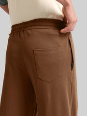 Canvas Baggy Fit Brown Track Pant