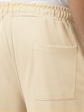Cream Solid Barrel Fit Trackpant