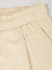Cream Solid Balloon Fit Trackpant