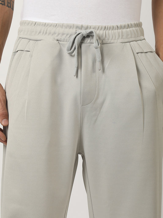 Silver Grey Solid Balloon Fit Trackpant